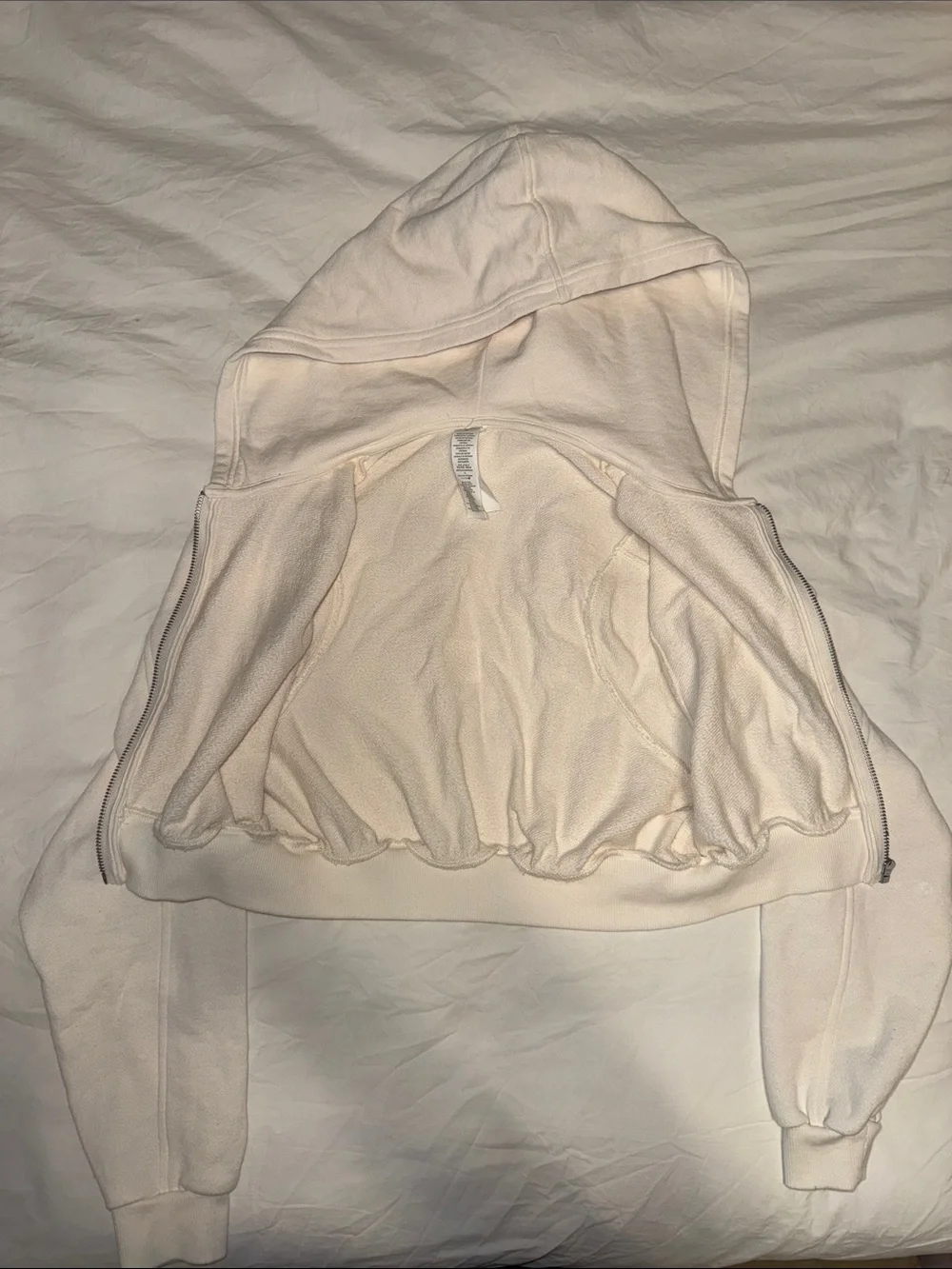 Alo Yoga Sweet Escape Zip Up Hoodie Ivory Size XS
